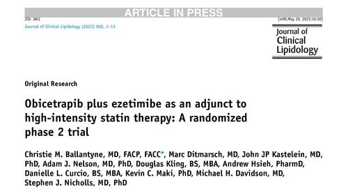 Obicetrapib plus ezetimibe as an adjunct to high-intensity statin therapy: A randomized phase 2 trial